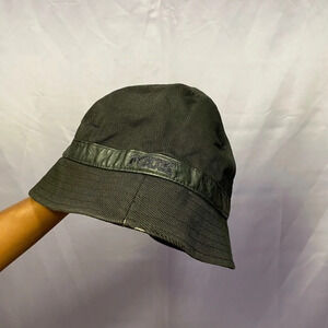 French Connection All Black Ribbed bucket hat